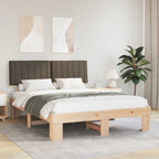 Estructura de Cama con Cabecera Tapizada Taupé 160 x 200 cm