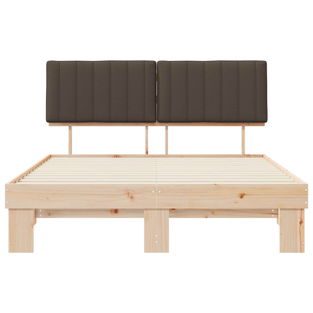 Estructura de Cama con Cabecera Tapizada Taupé 160 x 200 cm