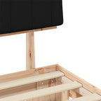 Estructura de Cama con Cabecera Tapizada Negro 150 x 200 cm