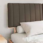 Estructura de Cama con Cabecera Tapizada Taupé 150 x 200 cm