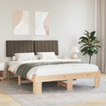 Estructura de Cama con Cabecera Tapizada Taupé 150 x 200 cm