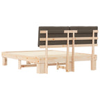 Estructura de Cama con Cabecera Tapizada Taupé 150 x 200 cm