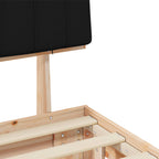Estructura de Cama con Cabecera Tapizada Negro 140 x 200 cm