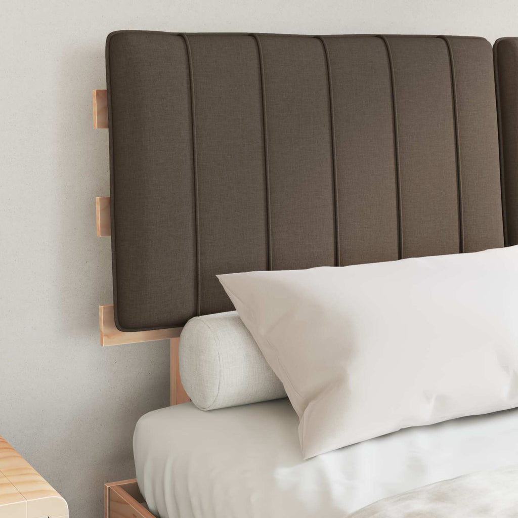 Estructura de Cama con Cabecera Tapizada Taupé 140 x 200 cm