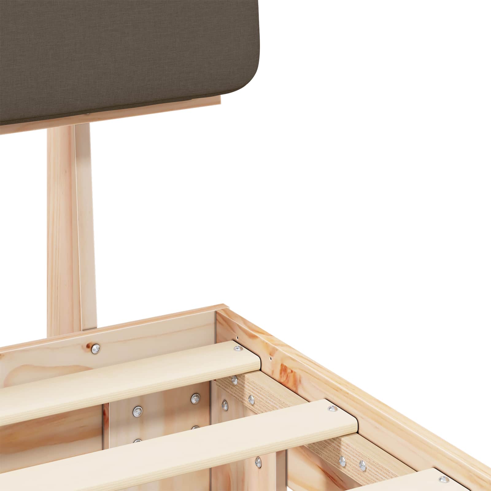 Estructura de Cama con Cabecera Tapizada Taupé 120 x 200 cm