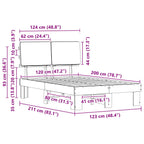 Estructura de Cama con Cabecera Tapizada Taupé 120 x 200 cm