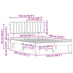 Estructura de Cama con Cabecera Tapizada Taupé 140 x 190 cm
