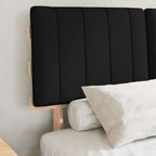 Estructura de Cama con Cabecera Tapizada Negro 120 x 190 cm