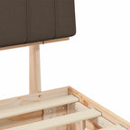 Estructura de Cama con Cabecera Tapizada Taupé 120 x 190 cm