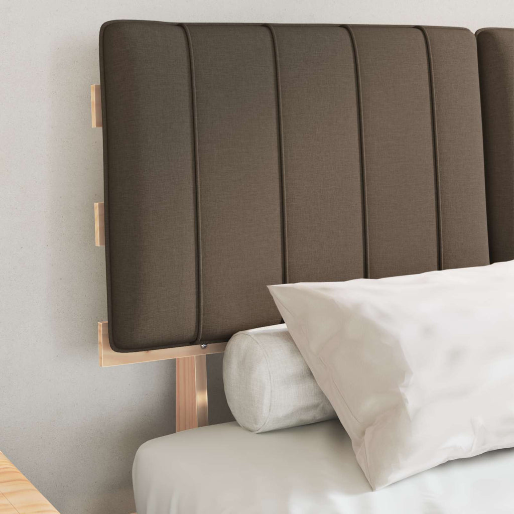 Estructura de Cama con Cabecera Tapizada Taupé 120 x 190 cm