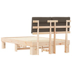Estructura de Cama con Cabecera Tapizada Taupé 120 x 190 cm