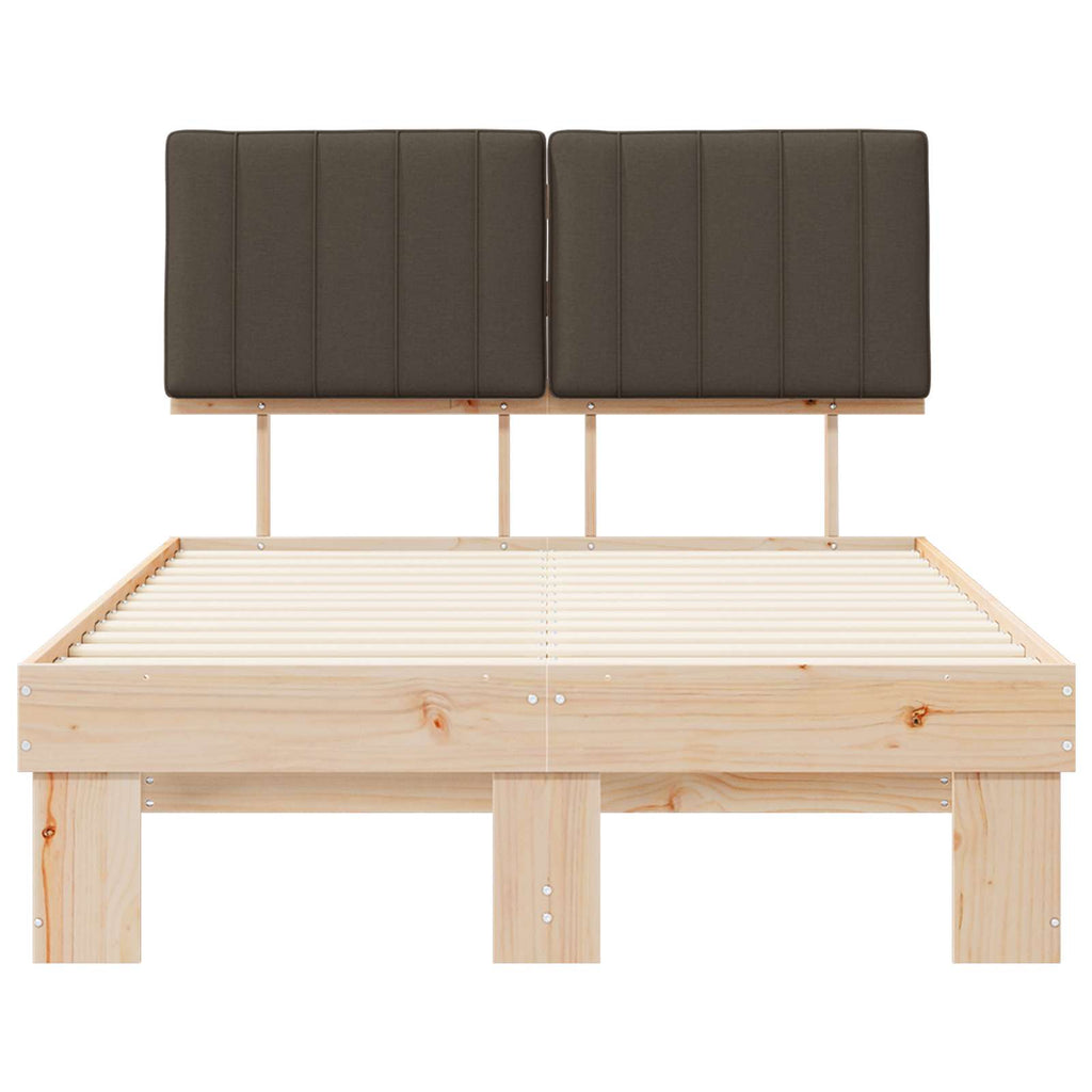 Estructura de Cama con Cabecera Tapizada Taupé 120 x 190 cm