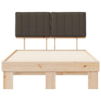 Estructura de Cama con Cabecera Tapizada Taupé 120 x 190 cm