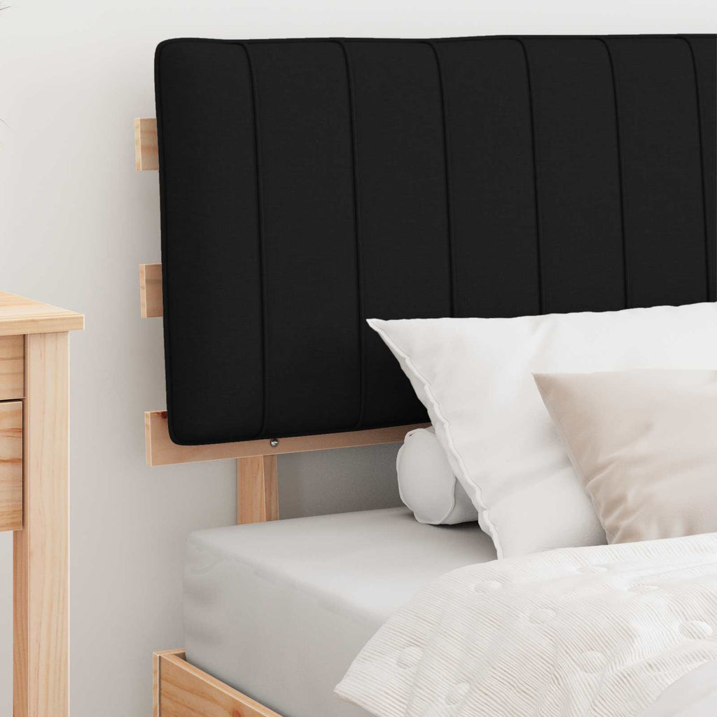 Estructura de Cama con Cabecera Tapizada Negro 100 x 200 cm