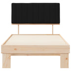 Estructura de Cama con Cabecera Tapizada Negro 100 x 200 cm