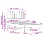 Estructura de Cama con Cabecera Tapizada Negro 100 x 200 cm