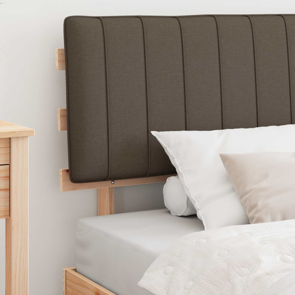 Estructura de Cama con Cabecera Tapizada Taupé 100 x 200 cm