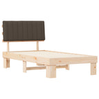 Estructura de Cama con Cabecera Tapizada Taupé 100 x 200 cm