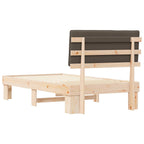Estructura de Cama con Cabecera Tapizada Taupé 100 x 200 cm
