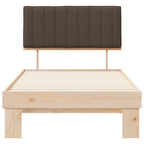 Estructura de Cama con Cabecera Tapizada Taupé 100 x 200 cm
