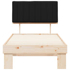 Estructura de Cama con Cabecera Tapizada Negro 90 x 200 cm