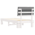 Estructura de Cama con Cabecera Tapizada Gris Claro 90 x 200 cm