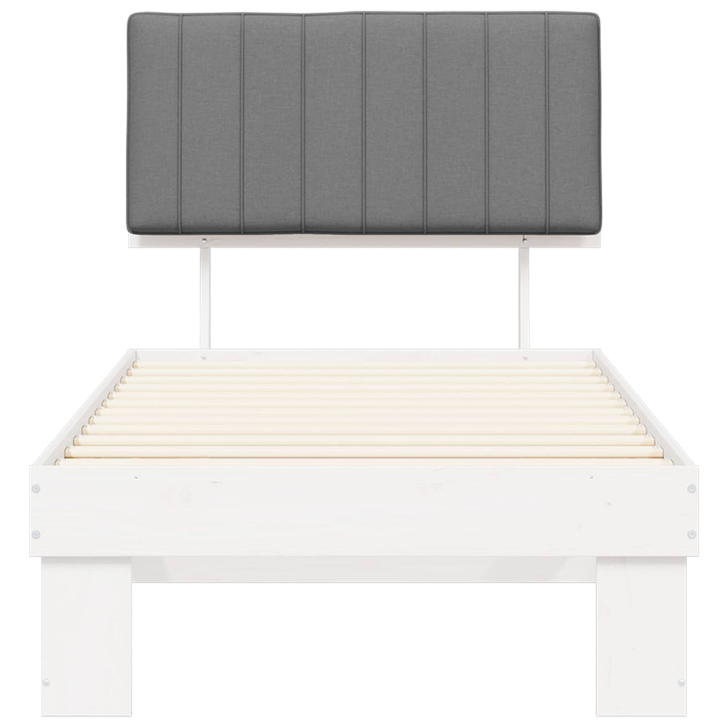 Estructura de Cama con Cabecera Tapizada Gris Claro 90 x 200 cm