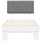 Estructura de Cama con Cabecera Tapizada Gris Claro 90 x 200 cm