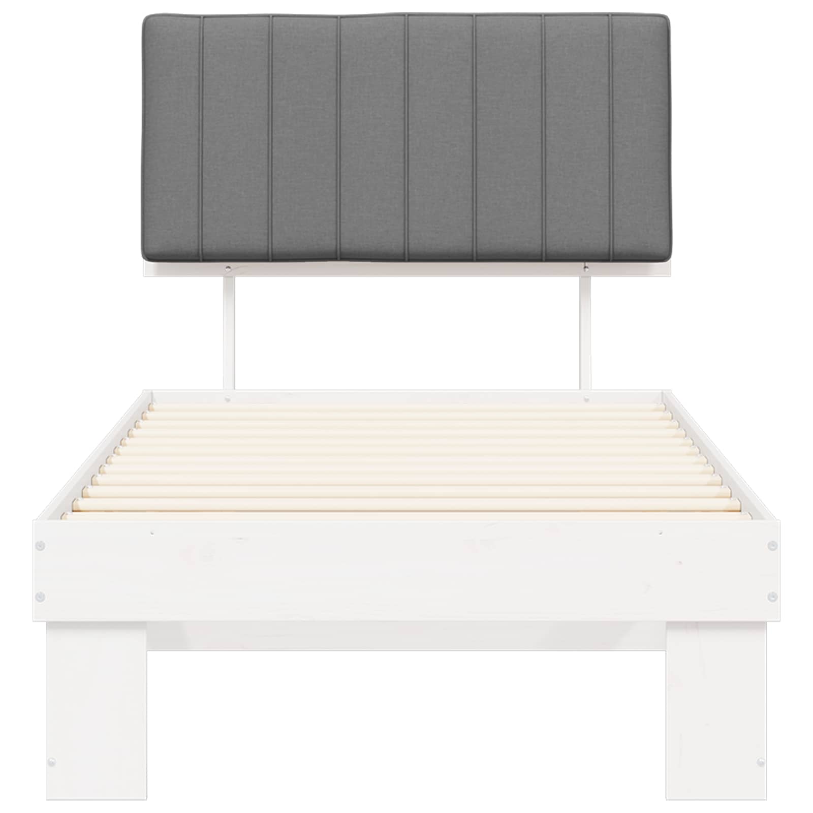 Estructura de Cama con Cabecera Tapizada Gris Claro 90 x 200 cm