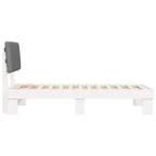 Estructura de Cama con Cabecera Tapizada Gris Claro 90 x 200 cm