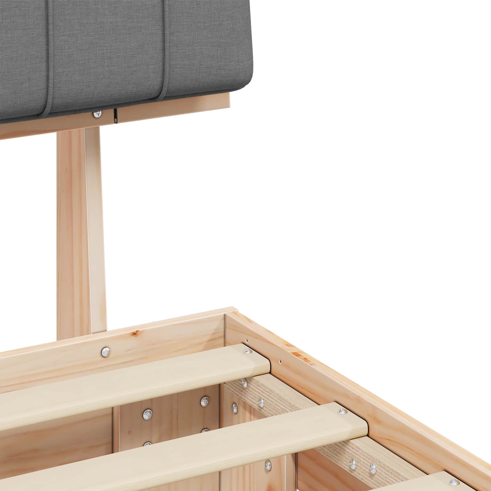 Estructura de Cama con Cabecera Tapizada Gris Claro 80 x 200 cm