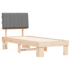 Estructura de Cama con Cabecera Tapizada Gris Claro 80 x 200 cm