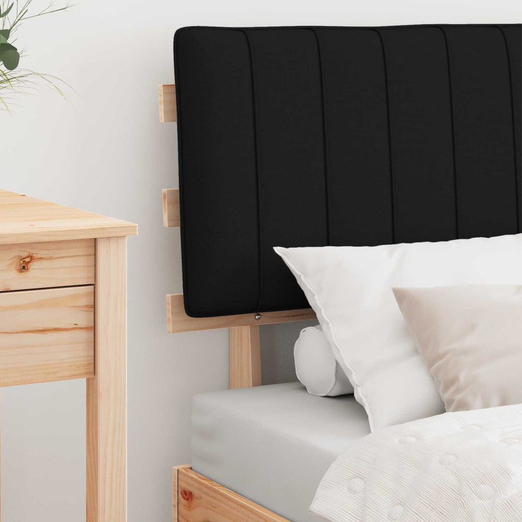 Estructura de Cama con Cabecera Tapizada Negro 80 x 200 cm