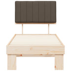 Estructura de Cama con Cabecera Tapizada Taupé 80 x 200 cm