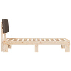 Estructura de Cama con Cabecera Tapizada Taupé 80 x 200 cm