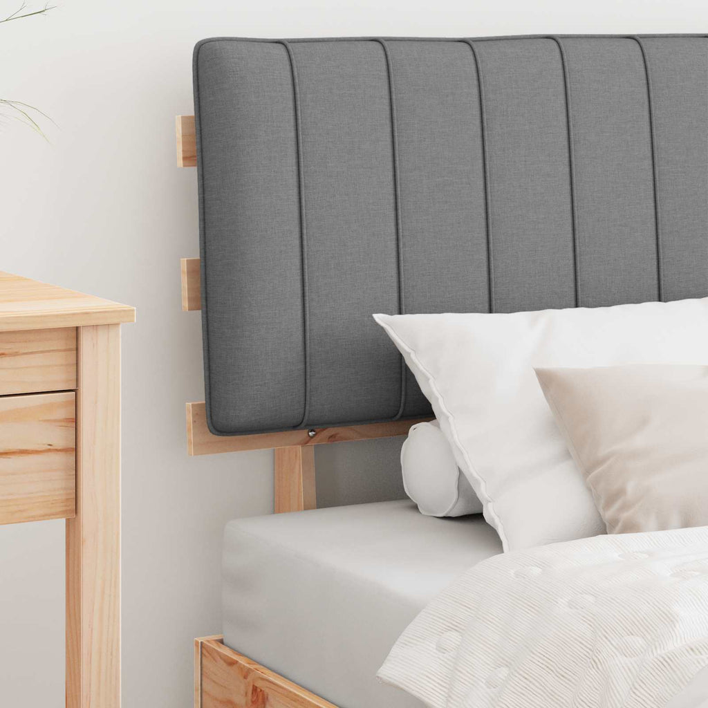 Estructura de Cama con Cabecera Tapizada Gris Claro 90 x 190 cm