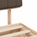 Estructura de Cama con Cabecera Tapizada Taupé 90 x 190 cm
