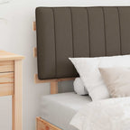 Estructura de Cama con Cabecera Tapizada Taupé 90 x 190 cm