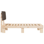 Estructura de Cama con Cabecera Tapizada Taupé 90 x 190 cm