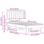 Estructura de Cama con Cabecera Tapizada Taupé 90 x 190 cm