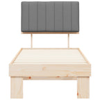 Estructura de Cama con Cabecera Tapizada Gris Claro 75 x 190 cm