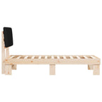 Estructura de Cama con Cabecera Tapizada Negro 75 x 190 cm