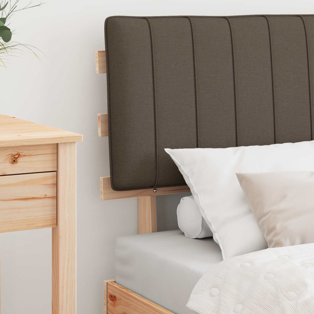 Estructura de Cama con Cabecera Tapizada Taupé 75 x 190 cm