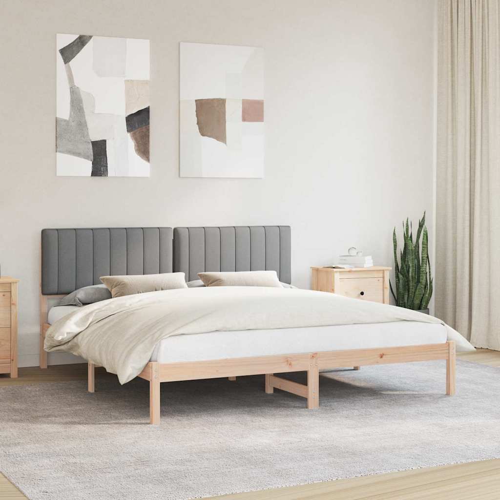 Estructura de Cama con Cabecera Tapizada Gris Claro