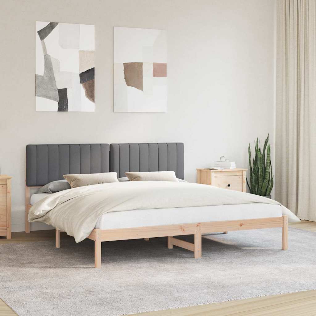 Estructura de Cama con Cabecera Tapizada Gris Claro