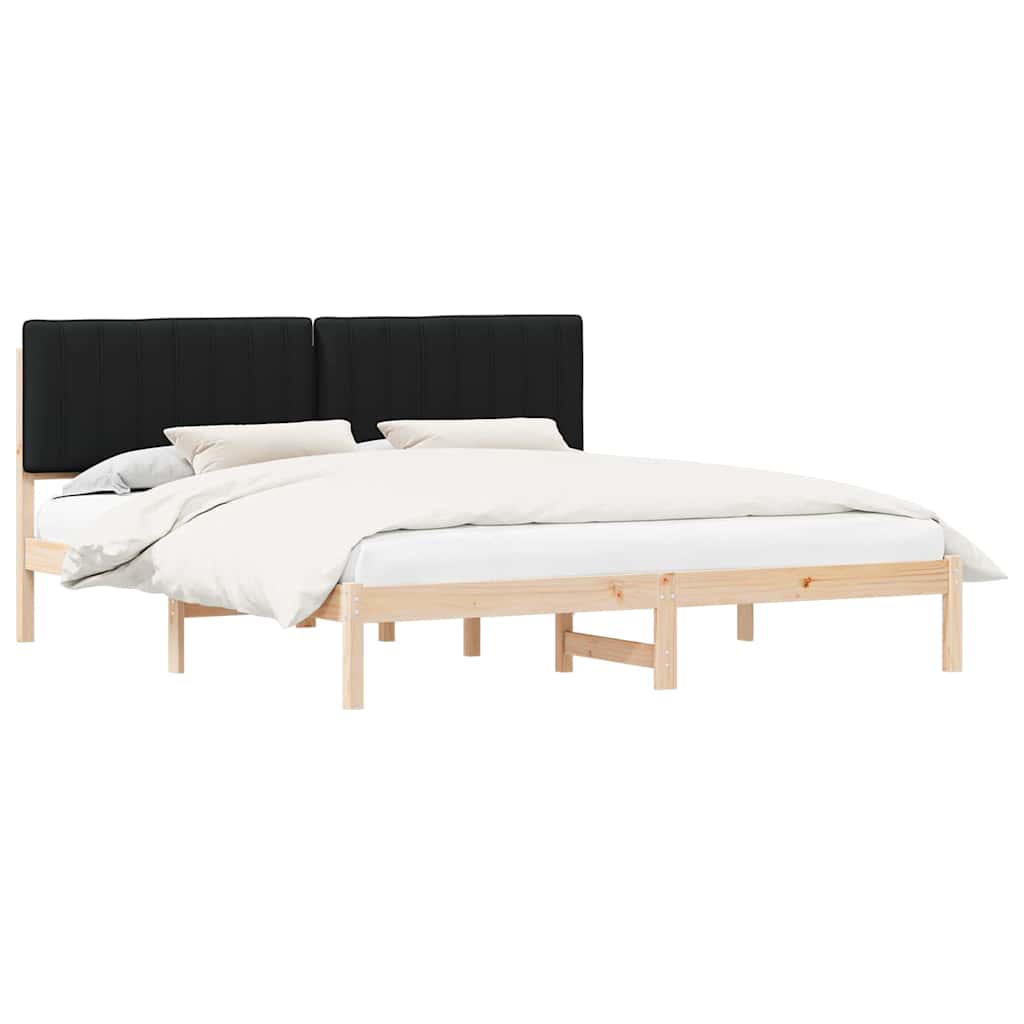 Estructura de Cama con Cabecera Tapizada Gris Claro