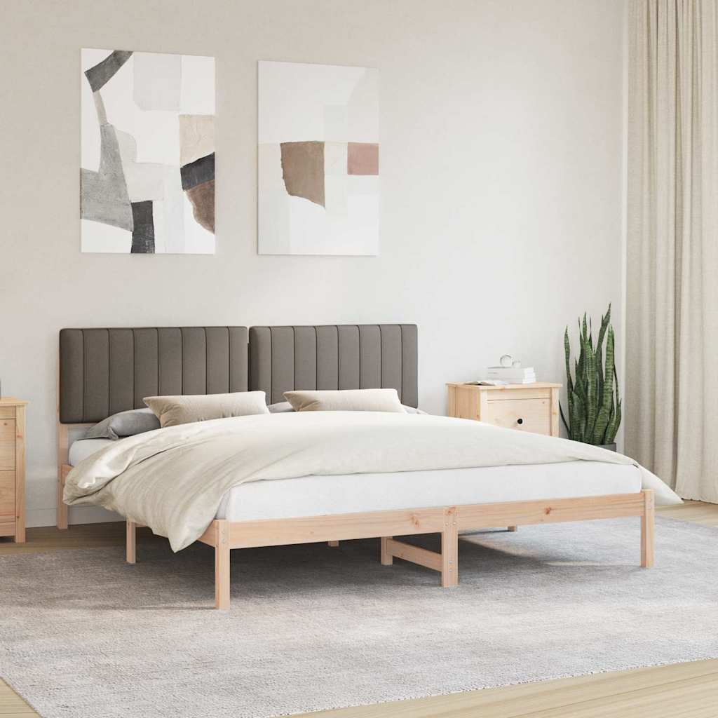 Estructura de Cama con Cabecera Tapizada Gris Claro