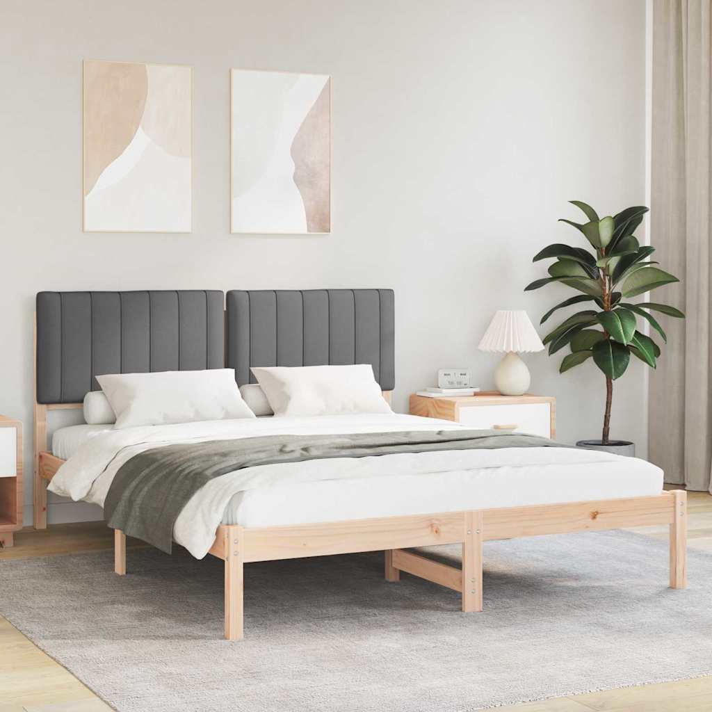 Estructura de Cama con Cabecera Tapizada Gris Claro