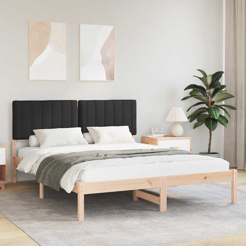 Estructura de Cama con Cabecera Tapizada Gris Claro