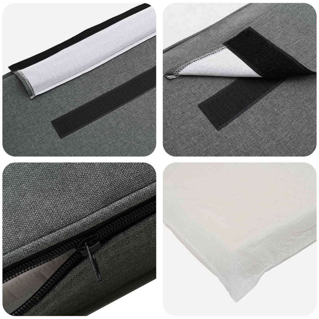 Cabecero tapizado con cabecera Marrón y Gris Claro 100 cm